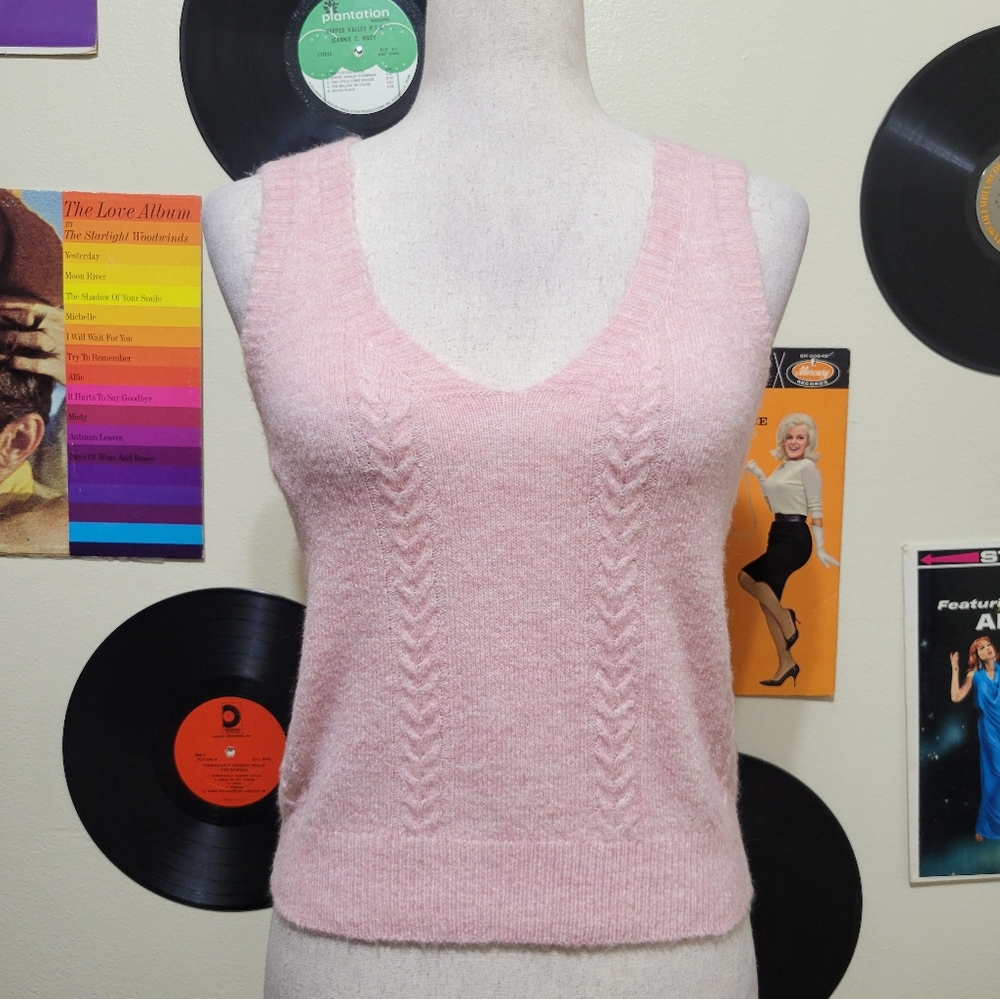 Vero Moda | Light Pink Cable Knit Tank Top Sweater Vest